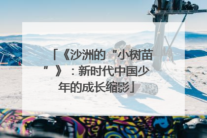 《沙洲的“小树苗”》：新时代中国少年的成长缩影