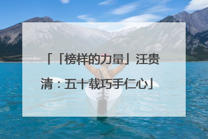 「榜样的力量」汪贵清：五十载巧手仁心