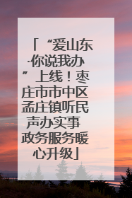 “爱山东·你说我办”上线！枣庄市市中区孟庄镇听民声办实事 政务服务暖心升级
