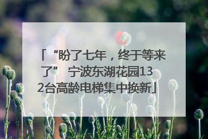 “盼了七年，终于等来了” 宁波东湖花园132台高龄电梯集中换新