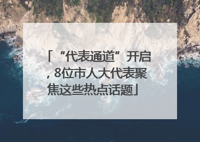 “代表通道”开启，8位市人大代表聚焦这些热点话题