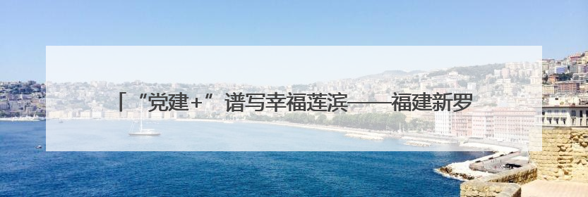 “党建+”谱写幸福莲滨——福建新罗南城街道莲滨社区创新治理模式探访