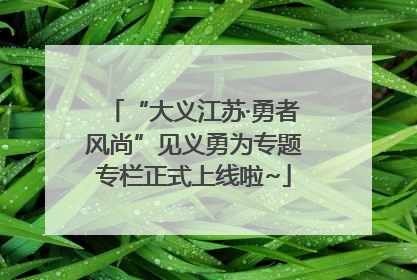 “大义江苏·勇者风尚”见义勇为专题专栏正式上线啦~