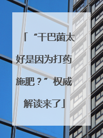 “干巴菌太好是因为打药施肥？”权威解读来了