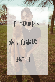 “我叫小索，有事找我”