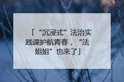 “沉浸式”法治实践课护航青春，“法姐姐”也来了