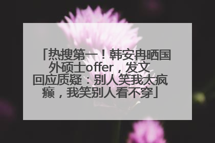 热搜第一！韩安冉晒国外硕士offer，发文回应质疑：别人笑我太疯癫，我笑别人看不穿