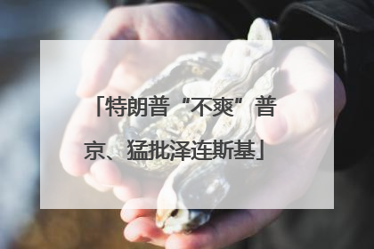 特朗普“不爽”普京、猛批泽连斯基