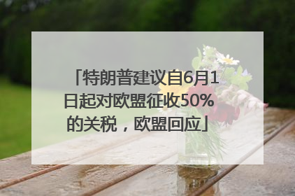 特朗普建议自6月1日起对欧盟征收50%的关税，欧盟回应