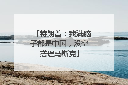 特朗普：我满脑子都是中国，没空搭理马斯克