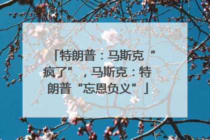 特朗普：马斯克“疯了”，马斯克：特朗普“忘恩负义”