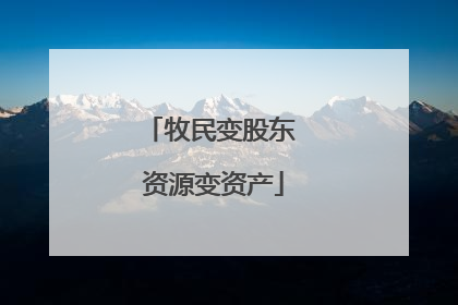 牧民变股东 资源变资产
