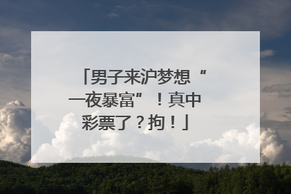 男子来沪梦想“一夜暴富”！真中彩票了？拘！