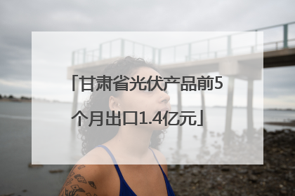 甘肃省光伏产品前5个月出口1.4亿元