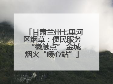 甘肃兰州七里河区烟草：便民服务“微触点” 金城烟火“暖心站”
