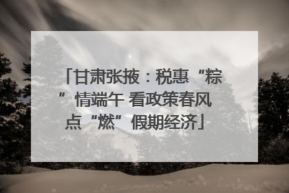 甘肃张掖：税惠“粽”情端午 看政策春风点“燃”假期经济