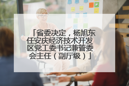 省委决定，杨旭东任安庆经济技术开发区党工委书记兼管委会主任（副厅级）