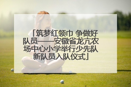 筑梦红领巾 争做好队员——安徽省龙亢农场中心小学举行少先队新队员入队仪式