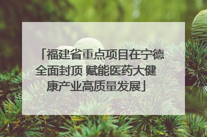福建省重点项目在宁德全面封顶 赋能医药大健康产业高质量发展