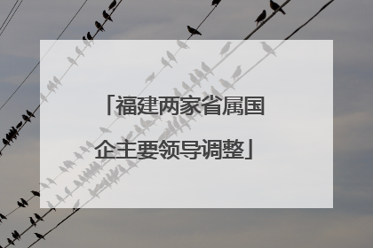 福建两家省属国企主要领导调整
