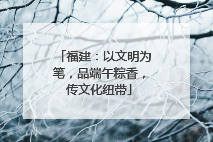 福建：以文明为笔，品端午粽香，传文化纽带