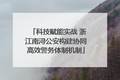 科技赋能实战 浙江南浔公安构建协同高效警务体制机制
