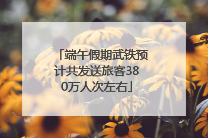 端午假期武铁预计共发送旅客380万人次左右