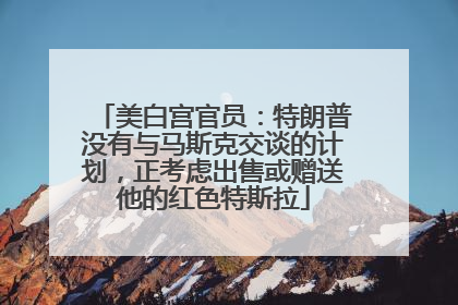 美白宫官员：特朗普没有与马斯克交谈的计划，正考虑出售或赠送他的红色特斯拉