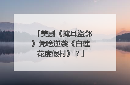 美剧《掩耳盗邻》凭啥逆袭《白莲花度假村》?