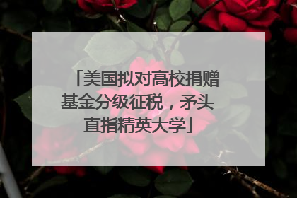 美国拟对高校捐赠基金分级征税，矛头直指精英大学