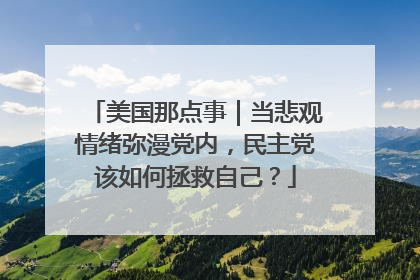 美国那点事｜当悲观情绪弥漫党内，民主党该如何拯救自己？