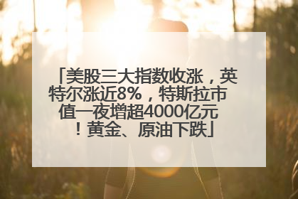 美股三大指数收涨，英特尔涨近8%，特斯拉市值一夜增超4000亿元！黄金、原油下跌