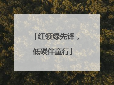 红领绿先锋，低碳伴童行