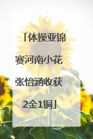 体操亚锦赛河南小花张怡涵收获2金1铜
