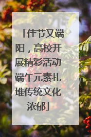 佳节又端阳，高校开展精彩活动端午元素扎堆传统文化浓郁