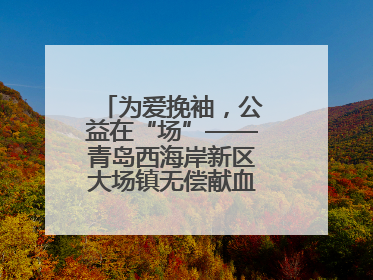为爱挽袖，公益在“场”——青岛西海岸新区大场镇无偿献血活动温暖收官