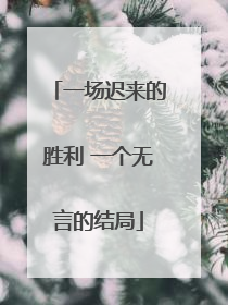 一场迟来的胜利 一个无言的结局