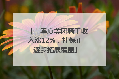 一季度美团骑手收入涨12%，社保正逐步拓展覆盖