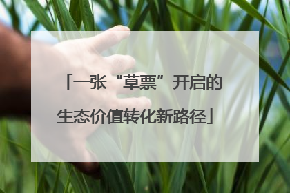 一张“草票”开启的生态价值转化新路径