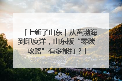 上新了山东｜从黄渤海到印度洋，山东版“零碳攻略”有多能打？