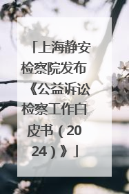 上海静安检察院发布《公益诉讼检察工作白皮书（2024）》