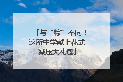 与“粽”不同！这所中学献上花式减压大礼包
