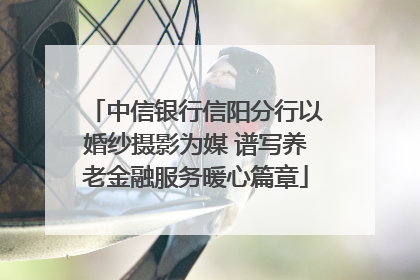 中信银行信阳分行以婚纱摄影为媒 谱写养老金融服务暖心篇章