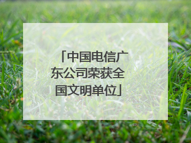 中国电信广东公司荣获全国文明单位