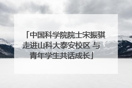 中国科学院院士宋振骐走进山科大泰安校区 与青年学生共话成长