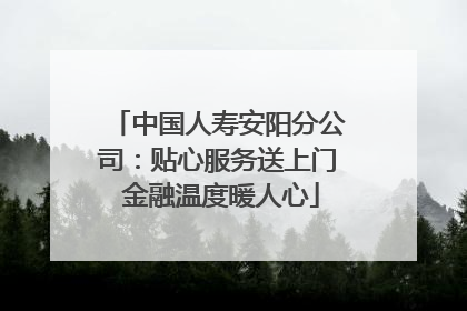 中国人寿安阳分公司：贴心服务送上门 金融温度暖人心