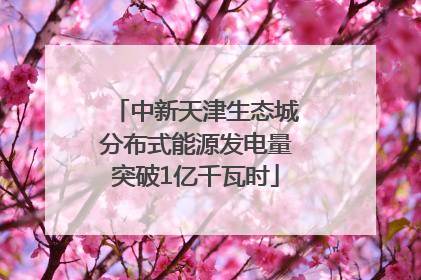 中新天津生态城分布式能源发电量突破1亿千瓦时