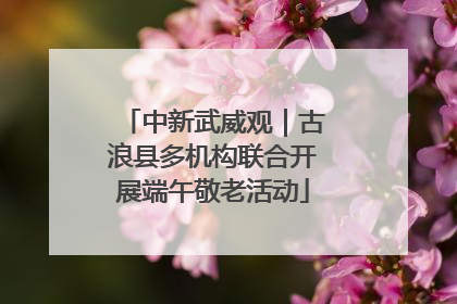 中新武威观｜古浪县多机构联合开展端午敬老活动