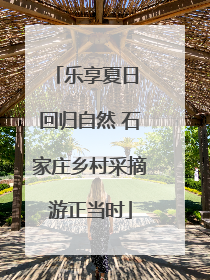 乐享夏日 回归自然 石家庄乡村采摘游正当时