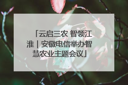 云启三农 智领江淮｜安徽电信举办智慧农业主题会议
